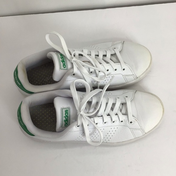 Adidas Men’s Advantage Sneakers Cloud White/Green Casual Career Size 8